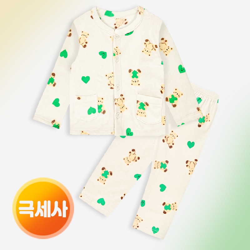 (1+1패키지특가)모이모이유니프랜드산타프렌즈그린+러브베어그린극세잠옷- 이랜드몰